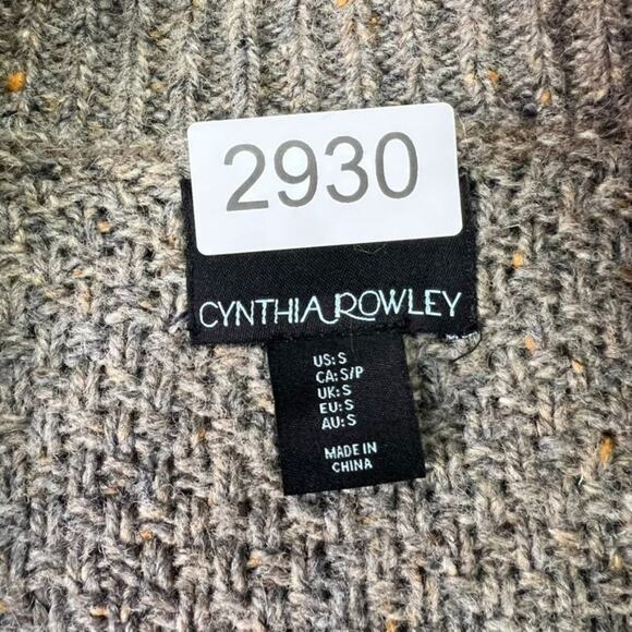 Cynthia Rowley Cardigan Sweater Womens S Brown Wool Mock Neck Open Front - Picture 3 of 7